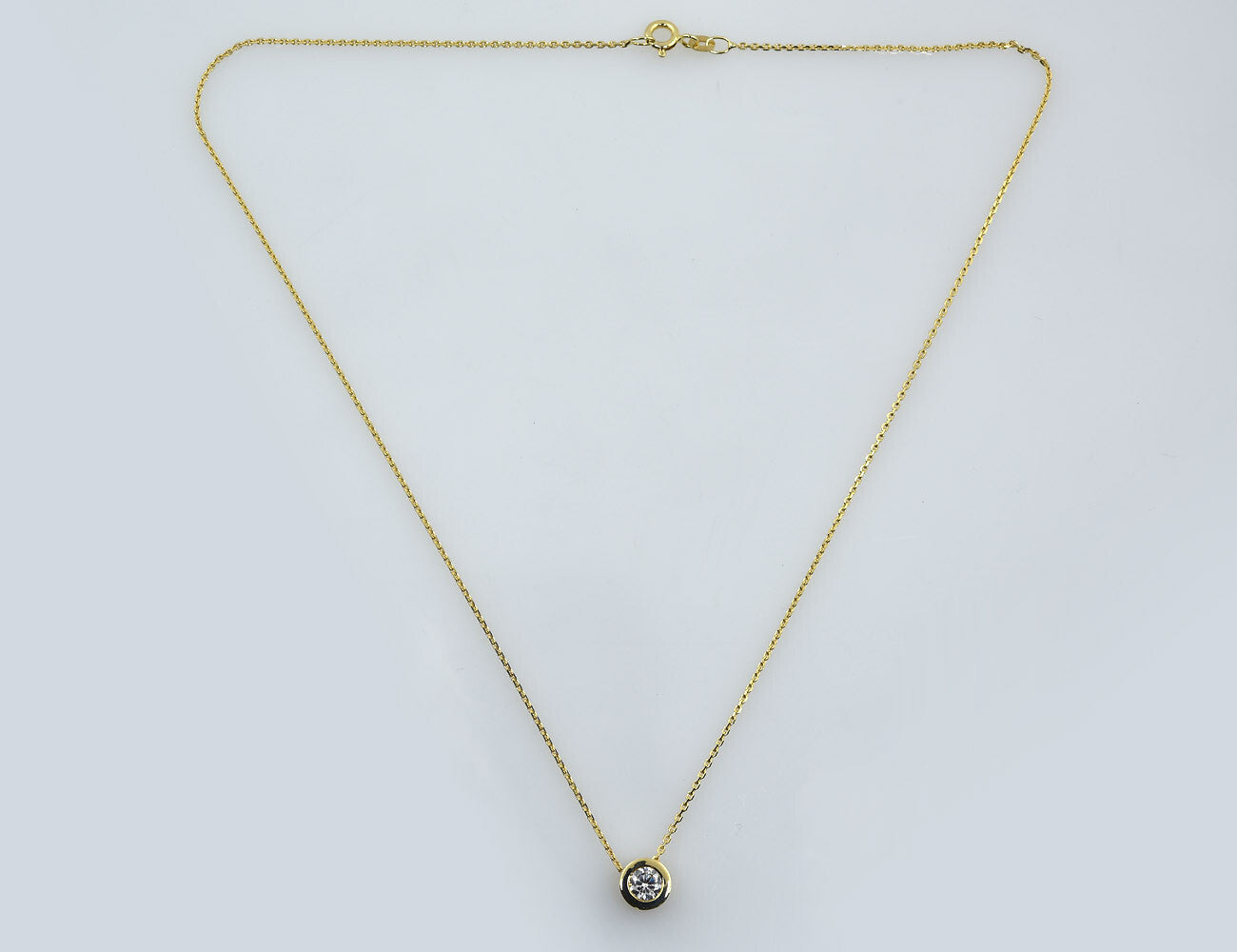 Solitär Anhänger mit Kette 585/000 14 K Gelbgold, 1 Brillant 0,50 ct, 42 cm lang