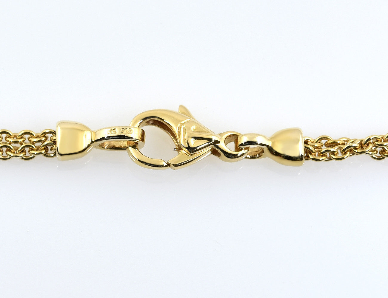 Kette 585/000 14 K Gelbgold Collier 1 Brillant 0,05 ct, 43,5 cm lang