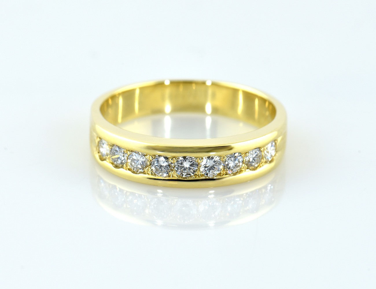 Diamant Ring 585/000 14 K Gelbgold 9 Brillanten zus. 0,36 ct