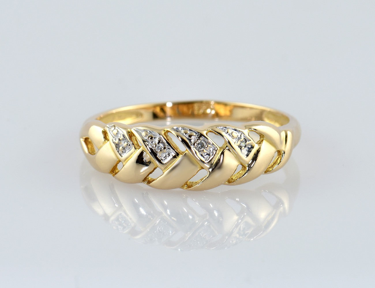 Diamant Ring 585/000 14 K Gelbgold 4 Diamanten