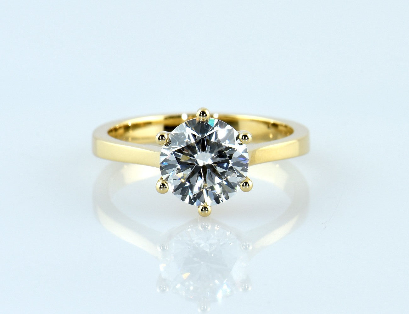 Solitär Ring 585/000 14 K Gelbgold Diamant LG 2,00 ct mit IGI Zertifikat E/VVS2