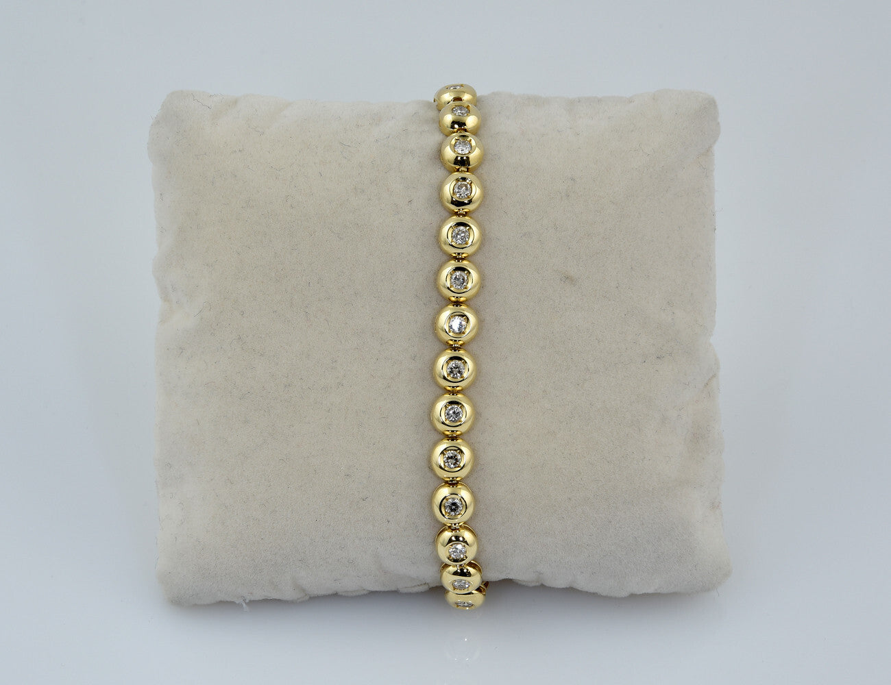 Tennis Armband 585/000 14 K Gelbgold 28 Brillanten zus. 2,00 ct, 19 cm