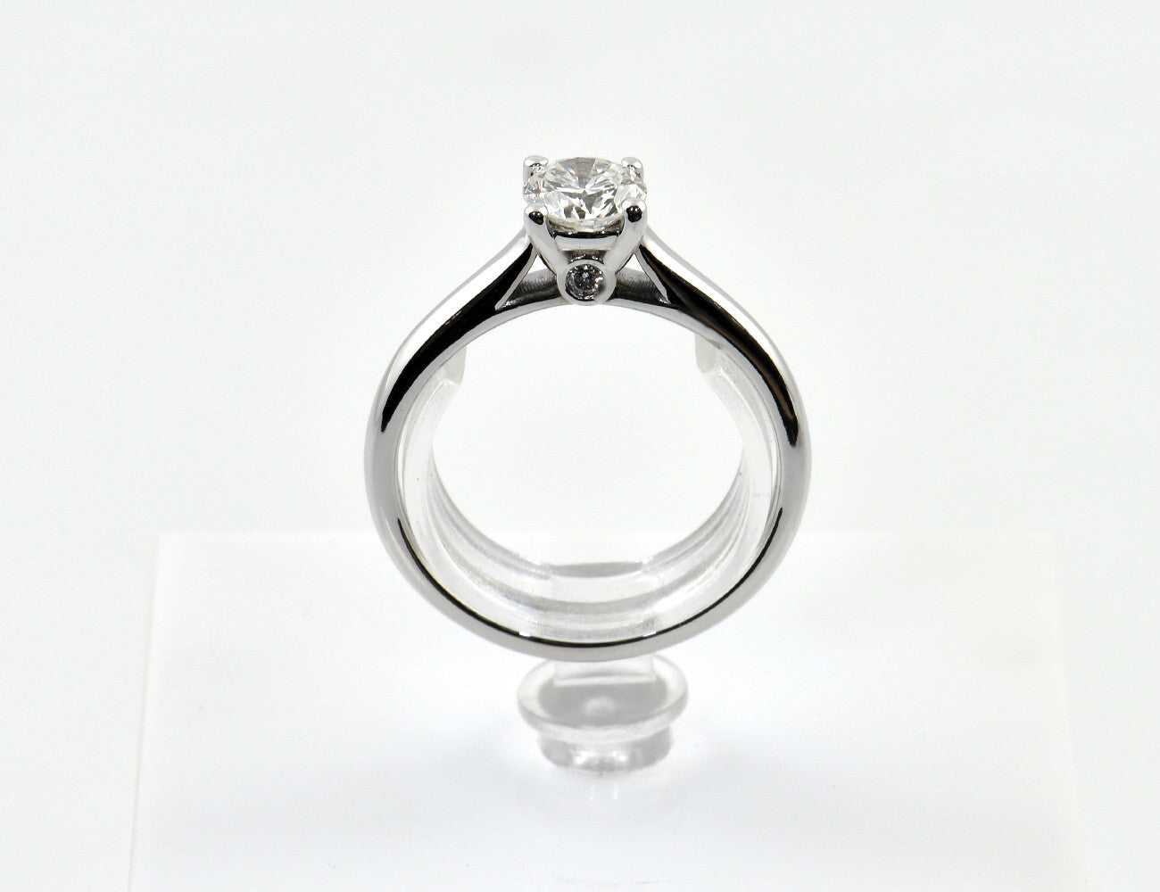 Solitär Diamant Ring 585/000 14 K Weißgold 3 Brillanten zus. 0,70 ct