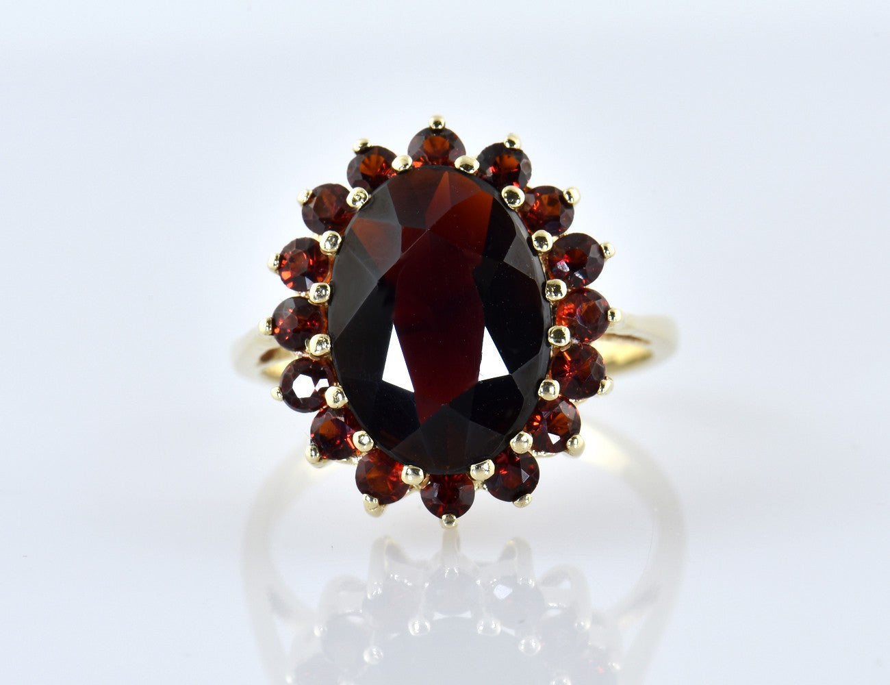 Ring Granat 585/000 14 K Gelbgold