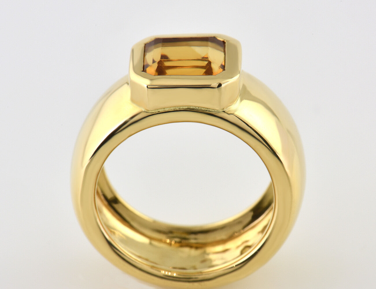 Ring Citrin 750 18 K Gelbgold