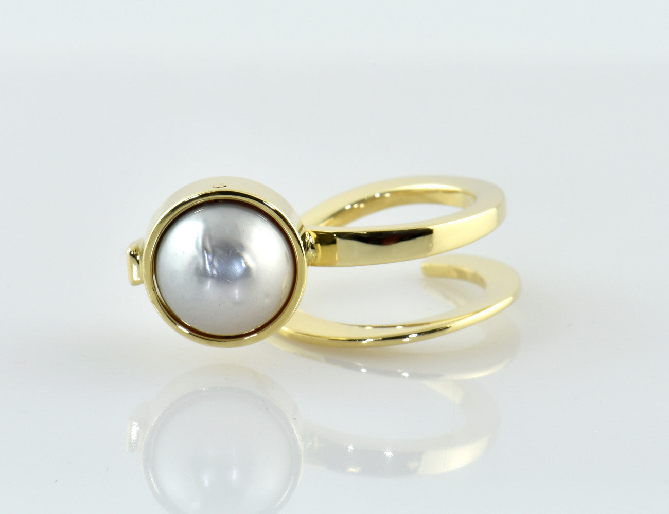 South Sea pearl ring 585/000 14 K yellow gold