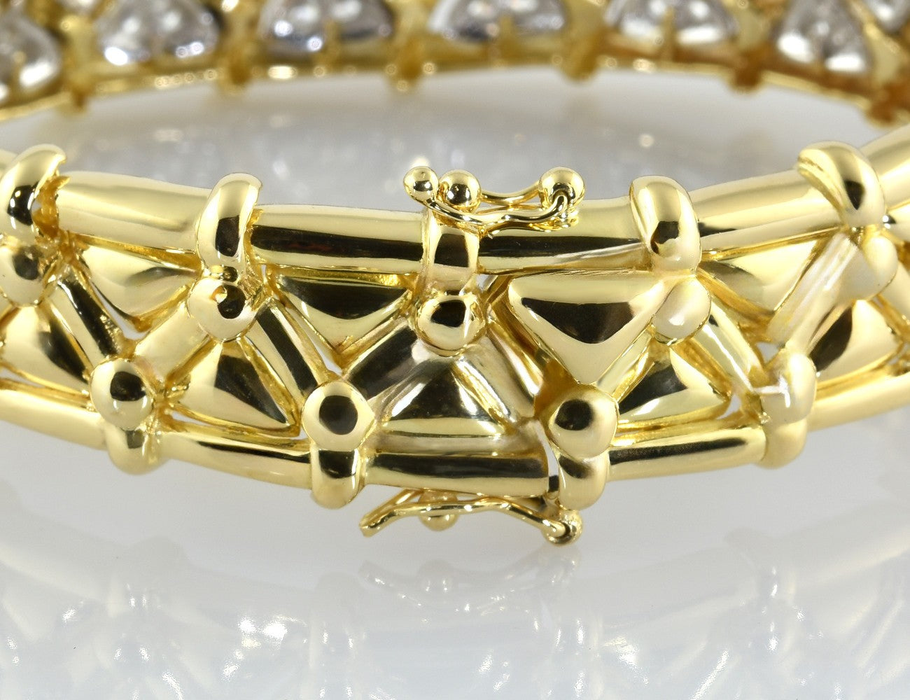 Diamant Armband 750/000 18 K Gelbgold 54 Brillanten zus. 2,50 ct 19 cm lang