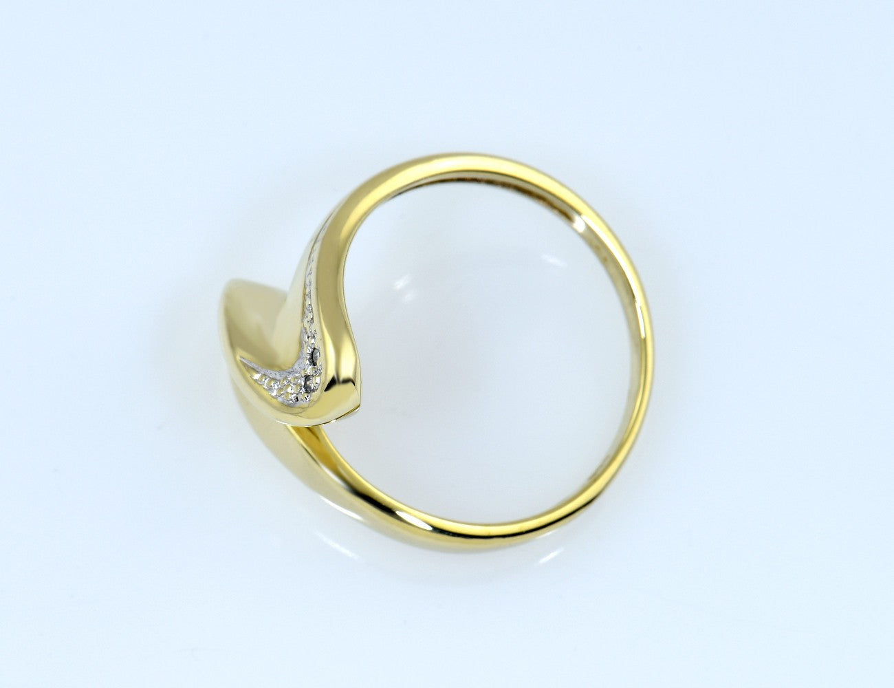 Diamant Ring 585/000 14 K Gelbgold 2 Diamant 0,01 ct