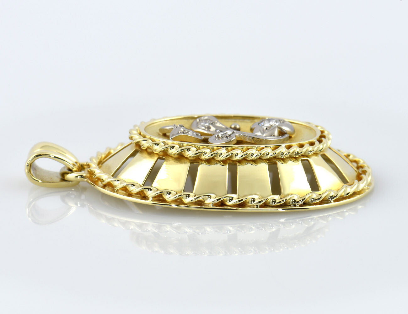 Anhänger Diamant 585/000 14 K Gelbgold 4 Brillanten zus. 0,28 ct