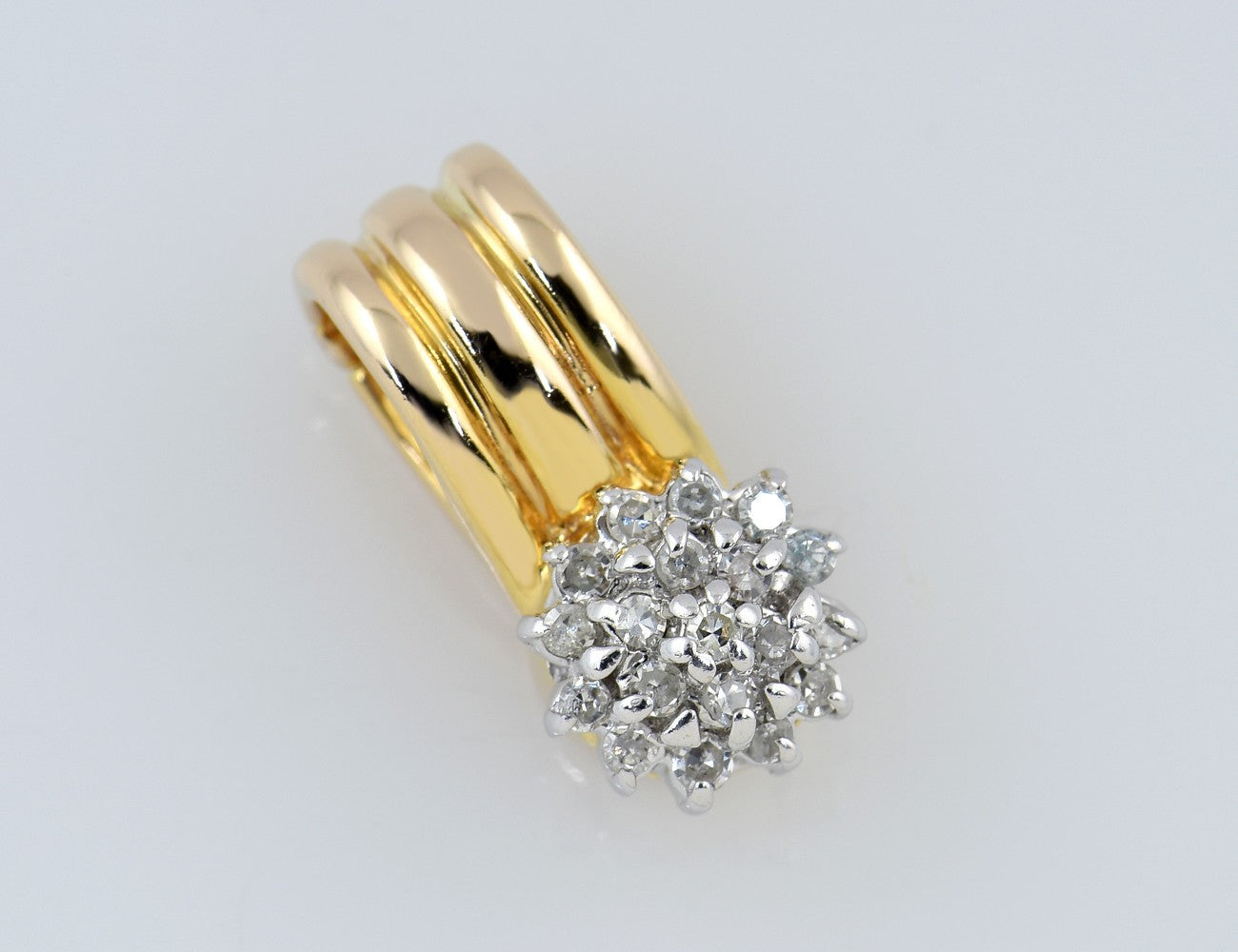 Anhänger Diamant 585/000 14 K Gelbgold, 18 Diamanten zus. 0,20 ct