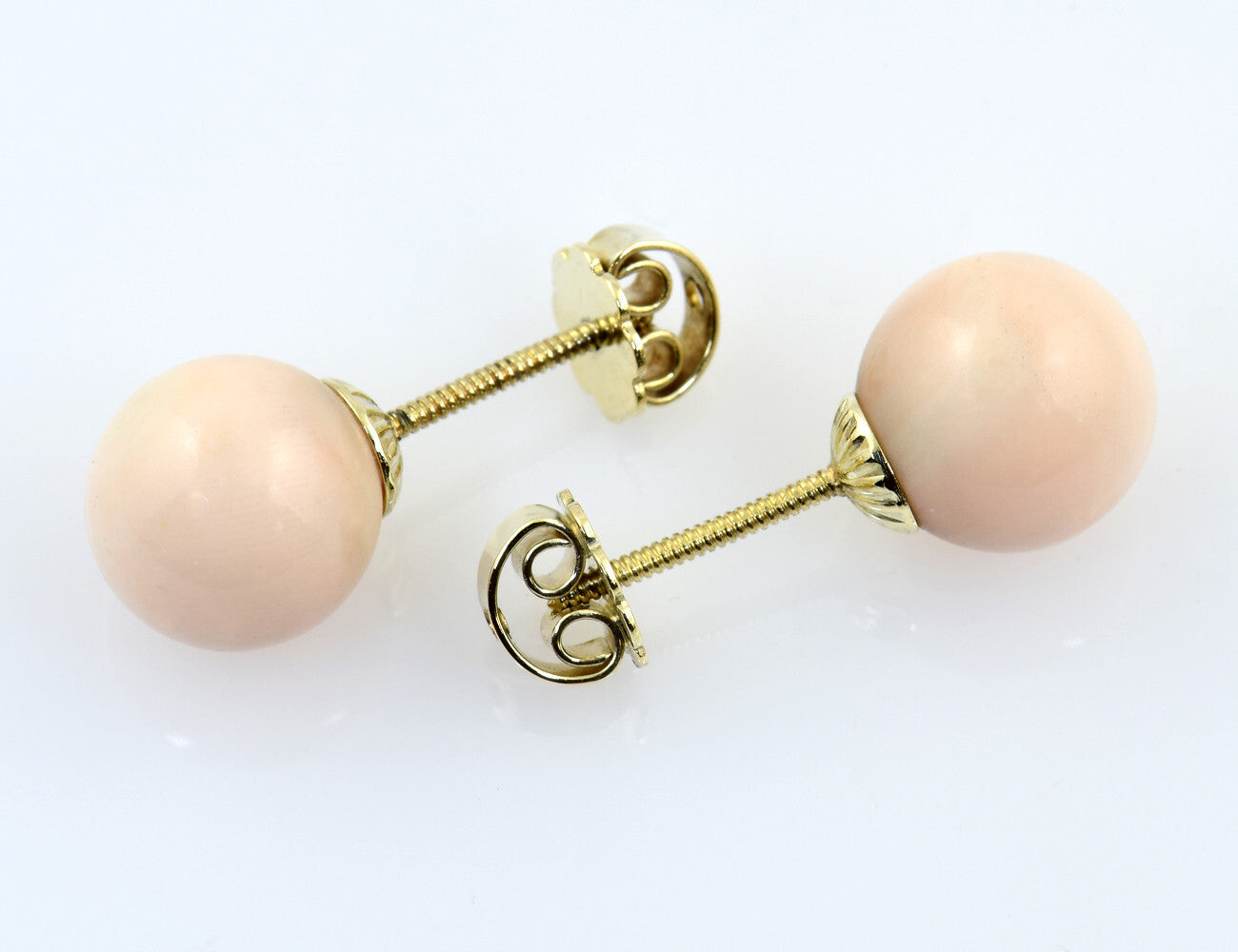Ohrstecker Koralle 585/000 14 K Gelbgold Schraubverschluß