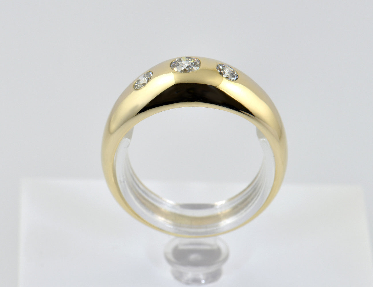 Diamant Ring 585/000 14 K Gelbgold 3 Brillanten zus. 0,41 ct