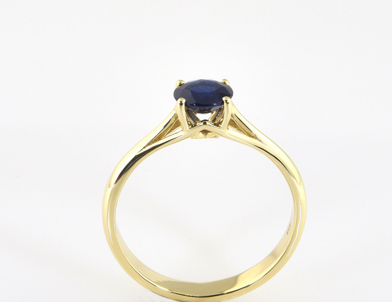 Solitär Saphir Ring 585/000 14 K Gelbgold 0,98 ct