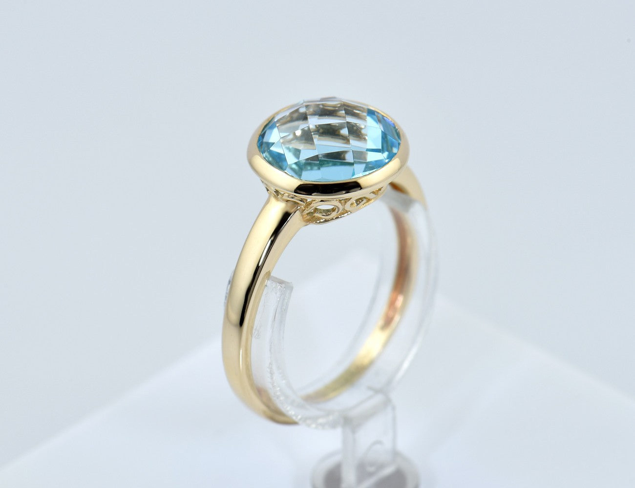 Ring Blautopas 585/000 14 K Gelbgold