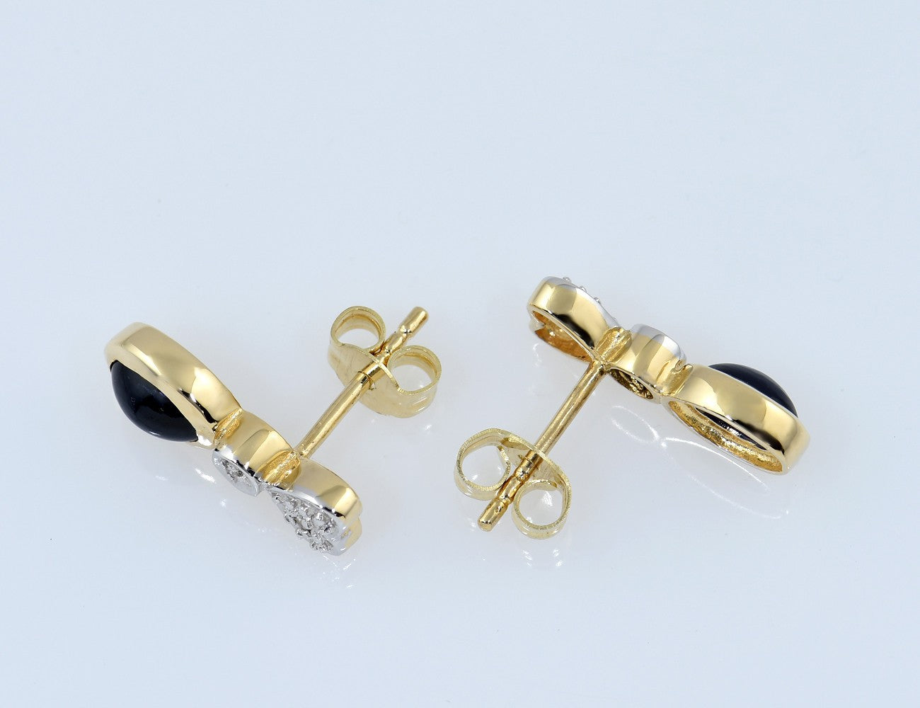 Ohrstecker Saphir 585/000 14 K Gelbgold 4 Diamanten