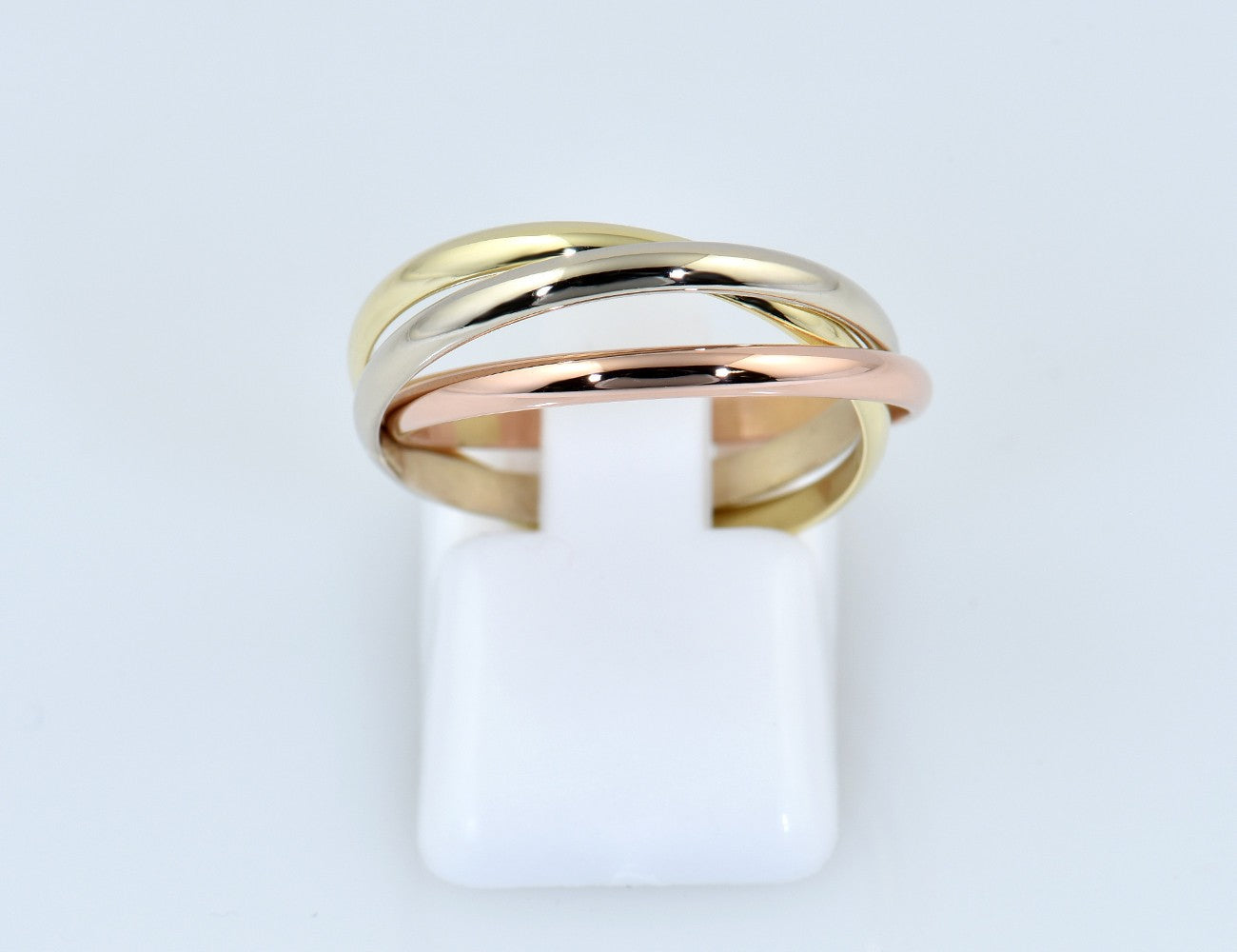 Dreier Ring 585/000 14 K Gold, Tricolor