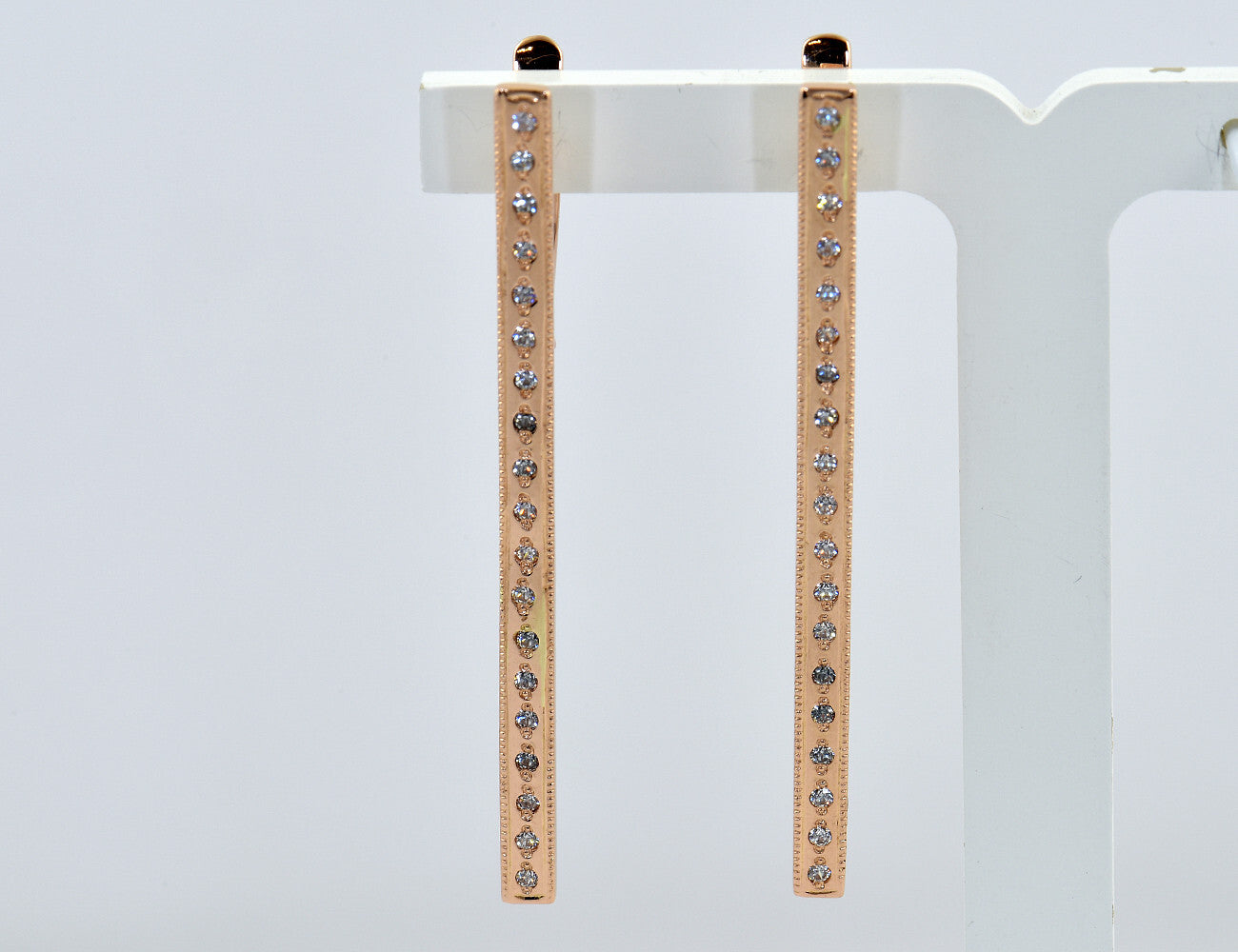 Ohrstecker Ohrhänger 585/000 14 K Rotgold Englischer Verschluss Cubic Zirkonia