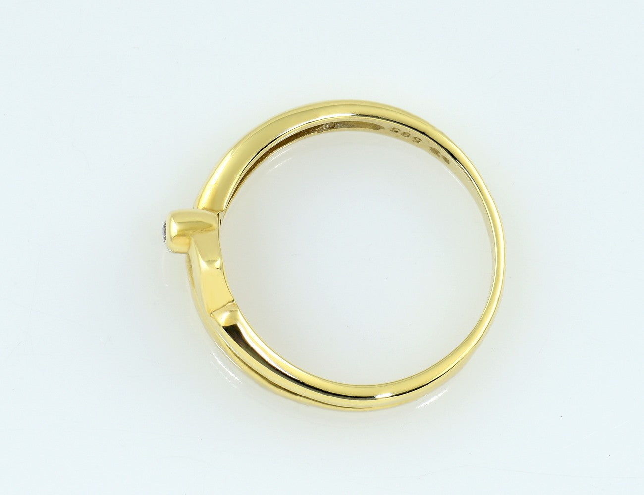 Diamant Ring 585/000 14 K Gelbgold 5 Brillanten zus. 0,03 ct