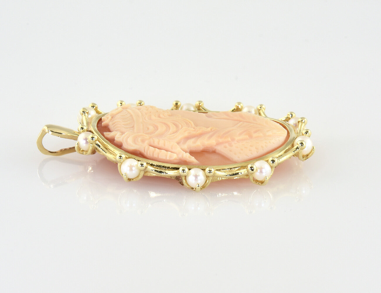Anhänger Muschelgemme 375/000 9 K Gelbgold 10 Zuchtperlen