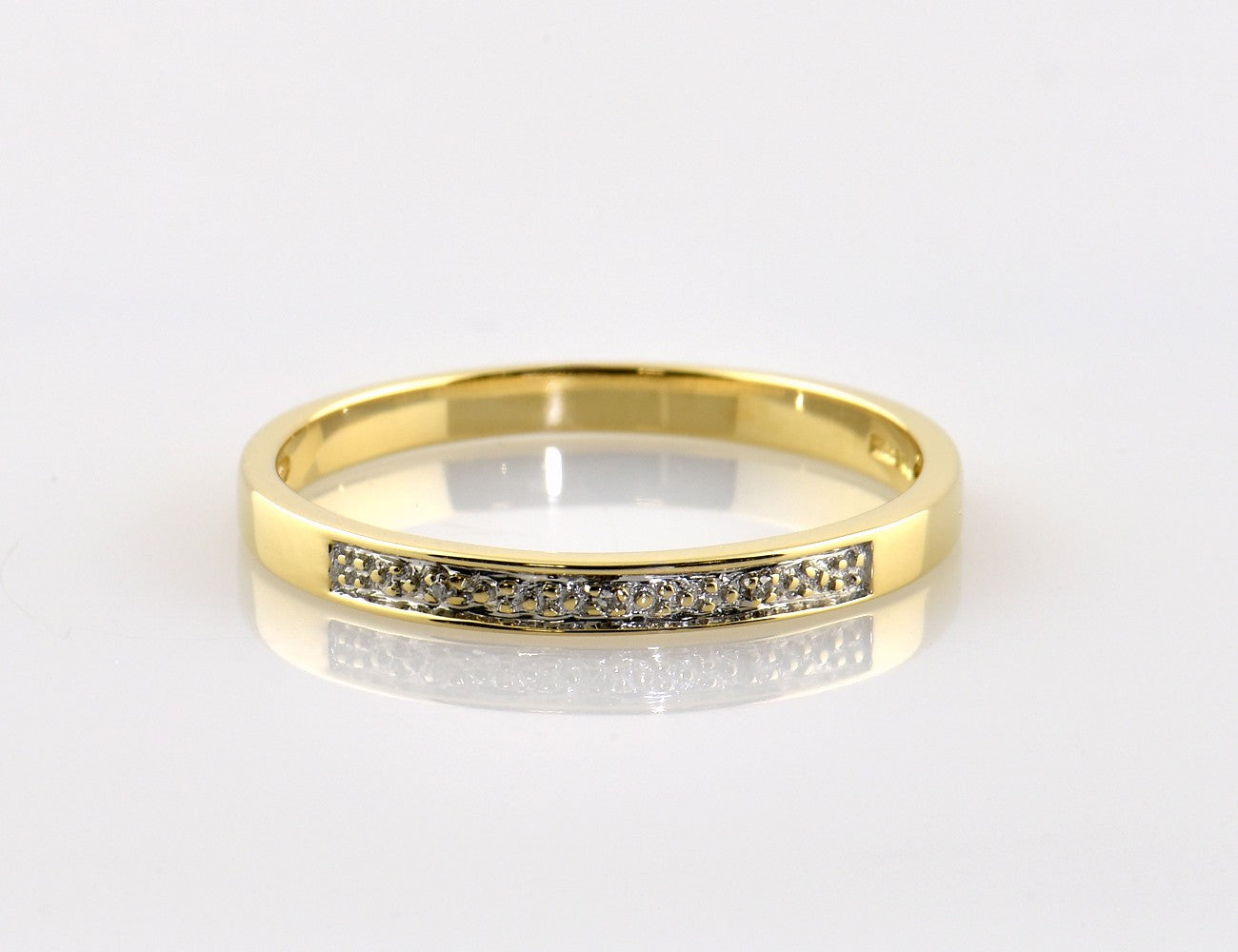 Diamant Ring 585/000 14 K Gelbgold 3 Diamanten zus. 0,01 ct