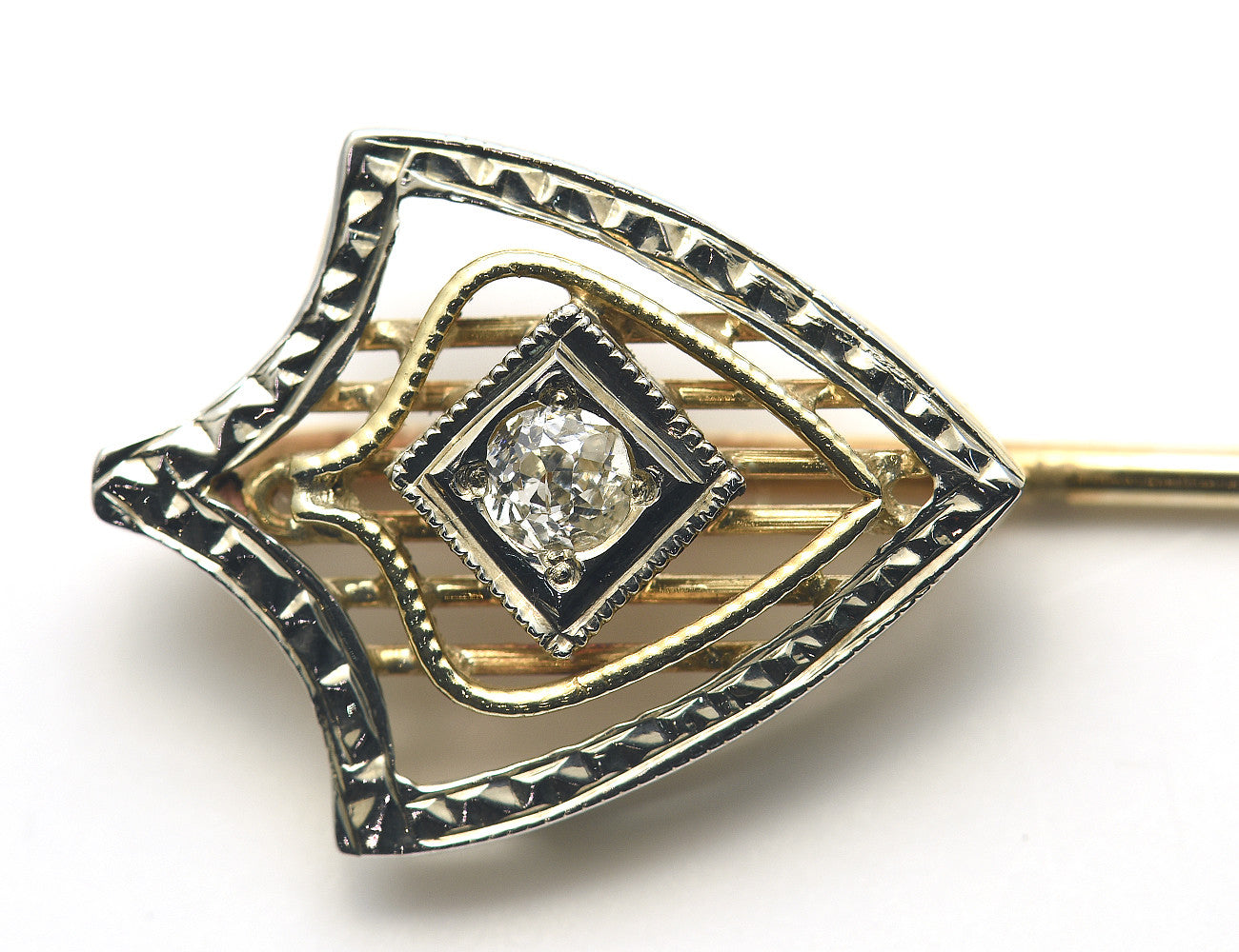 Anstecknadel 585/000 14 K Gelbgold mit 1 Diamant 0,09 ct