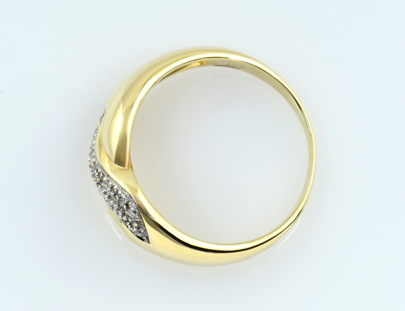 Diamant Ring 585/000 14 K Gelbgold 15 Diamanten zus. 0,10 ct