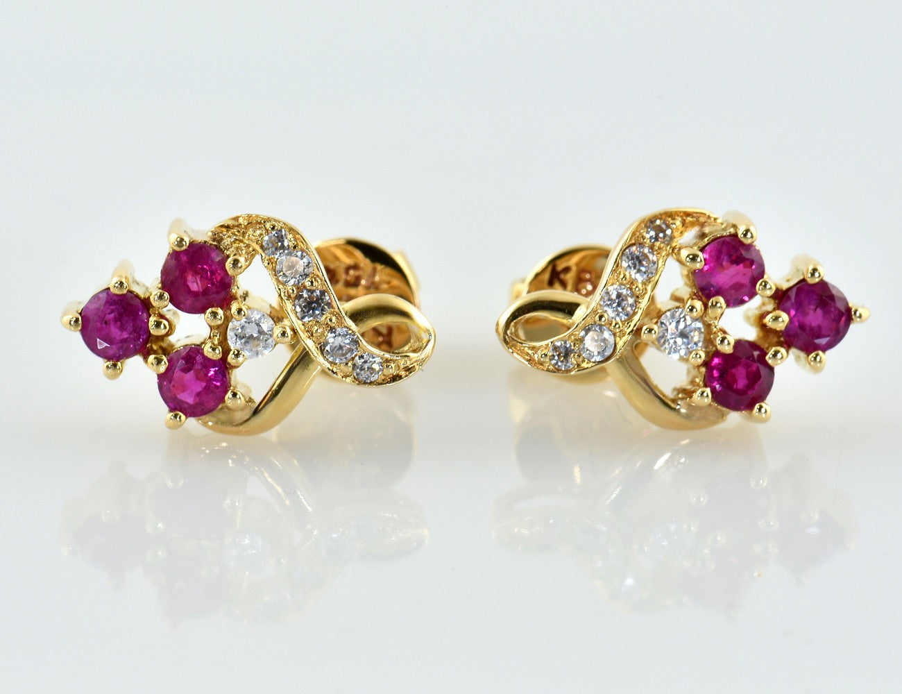 Ohrstecker Rubin Zirkonia 750/000 18 K Gelbgold