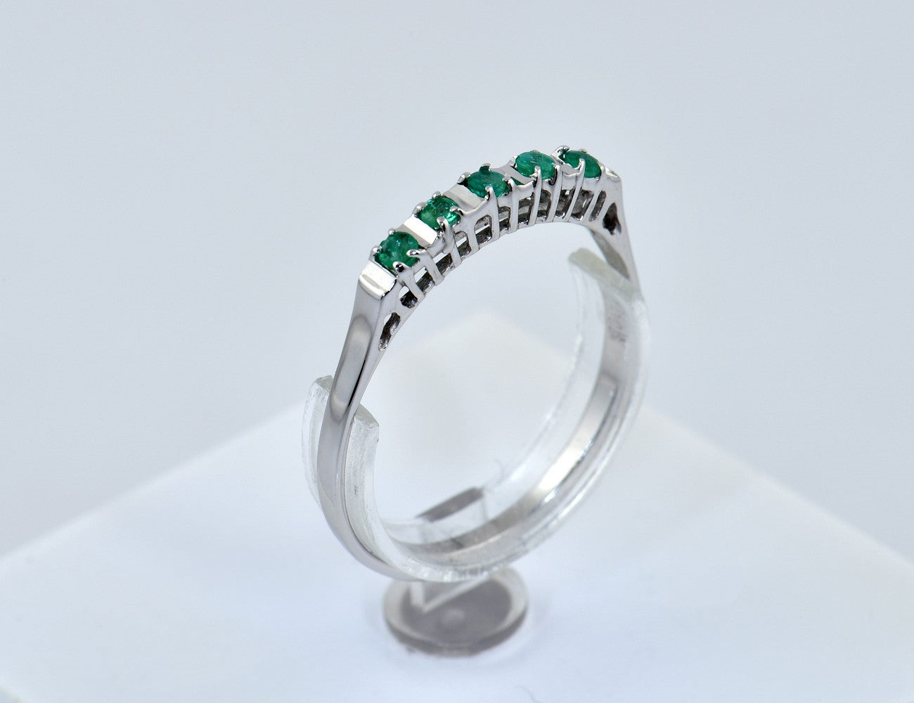 Smaragd Ring 585/000 14 K Weißgold