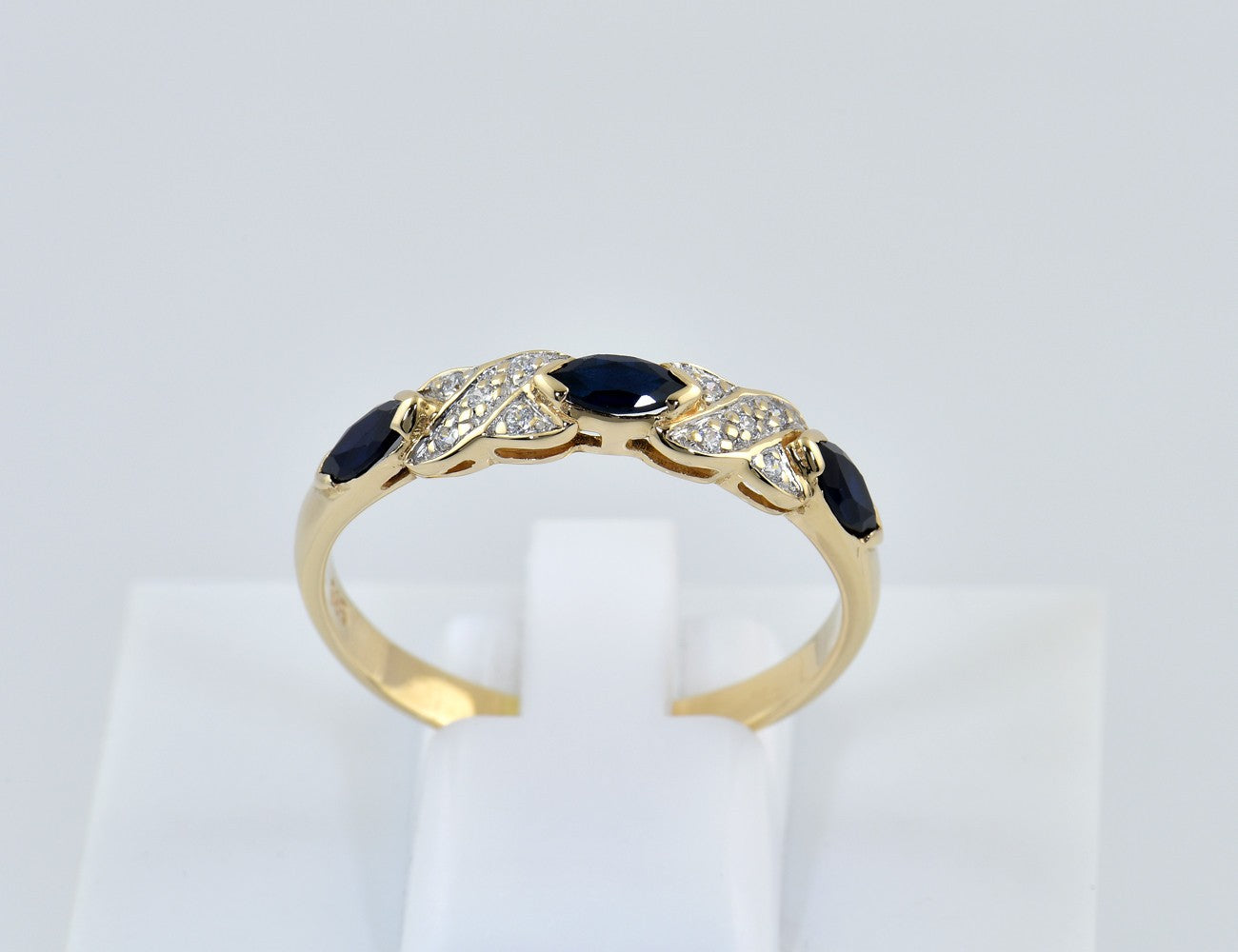 Saphir Ring 585/000 14 K Gelbgold Zirkonia