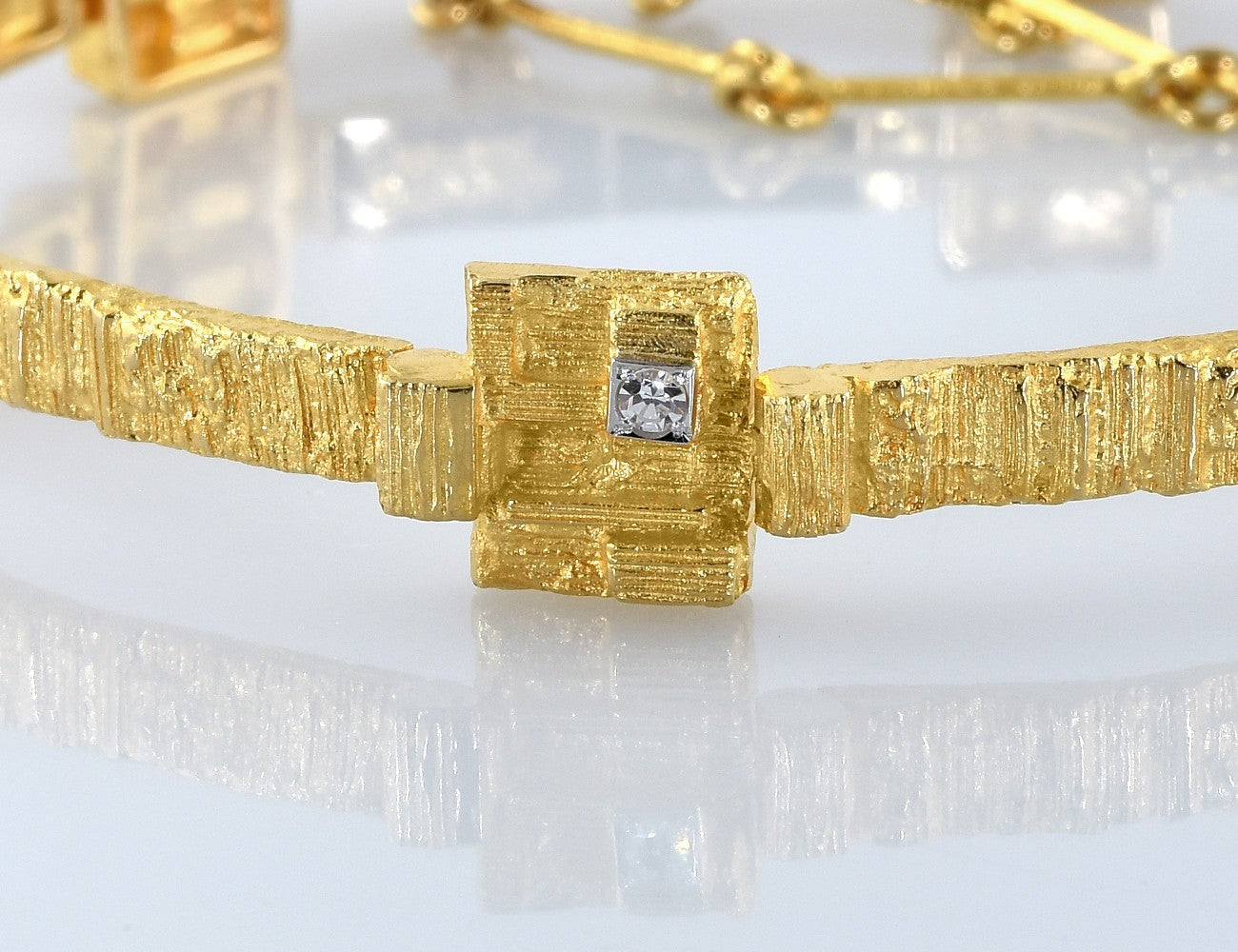 Lapponia Armband Diamant 750/000 18 K Gelbgold 6 Brillanten zus. 0,11 ct