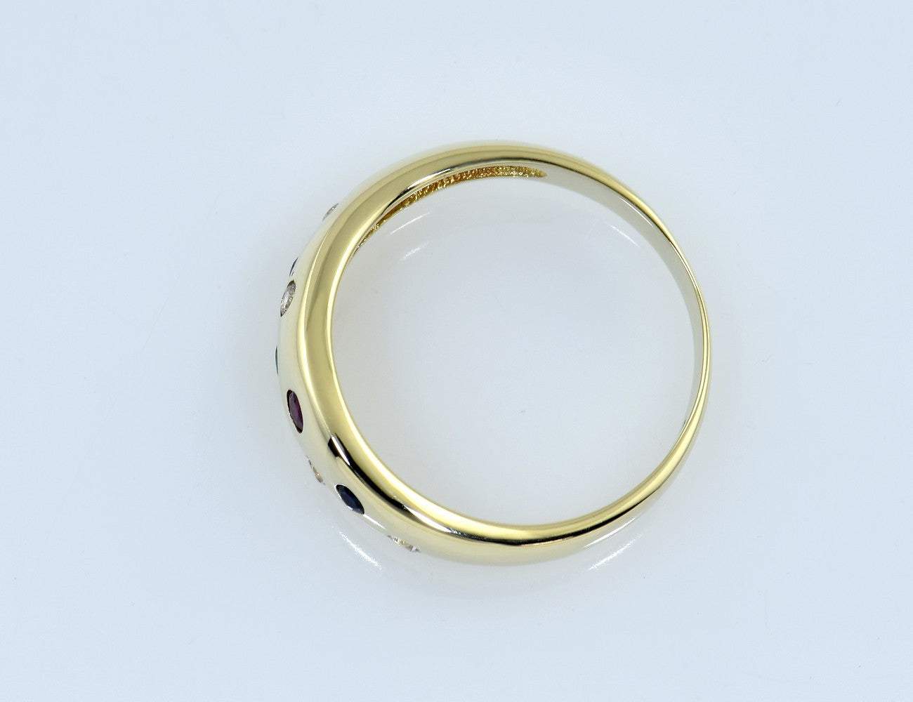 Ring, Saphir, Rubin, Smaragd 333/000 8 K Gelbgold Zirkonia