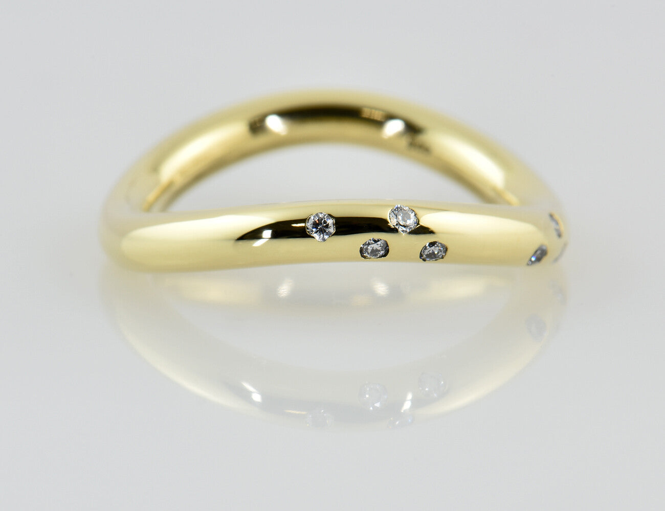 Diamant Ring 585/000 14 K Gelbgold 7 Brillanten zus. 0,10 ct