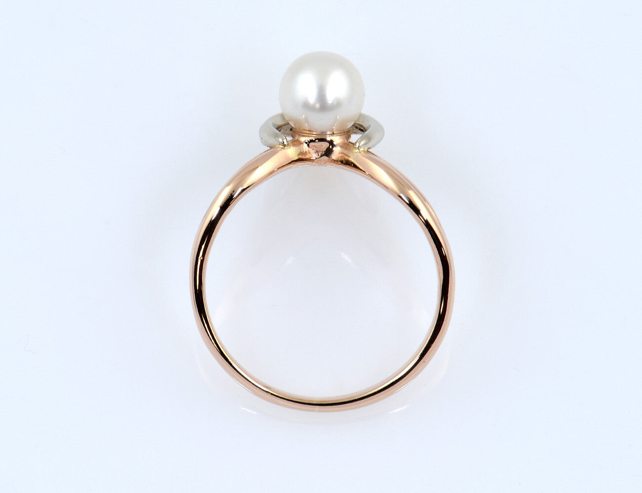 Ring Perle 585/000 14 K Rotgold Zirkonia