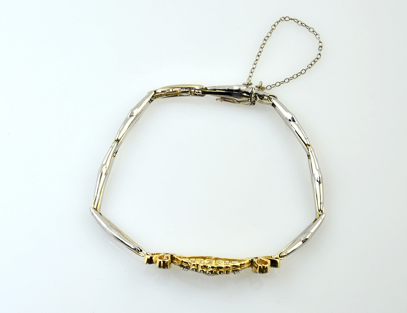 Armband 750/000 18 K Weißgold/Gelbgold, 900/000 Platin 23 Diamanten zus. 0,44 ct