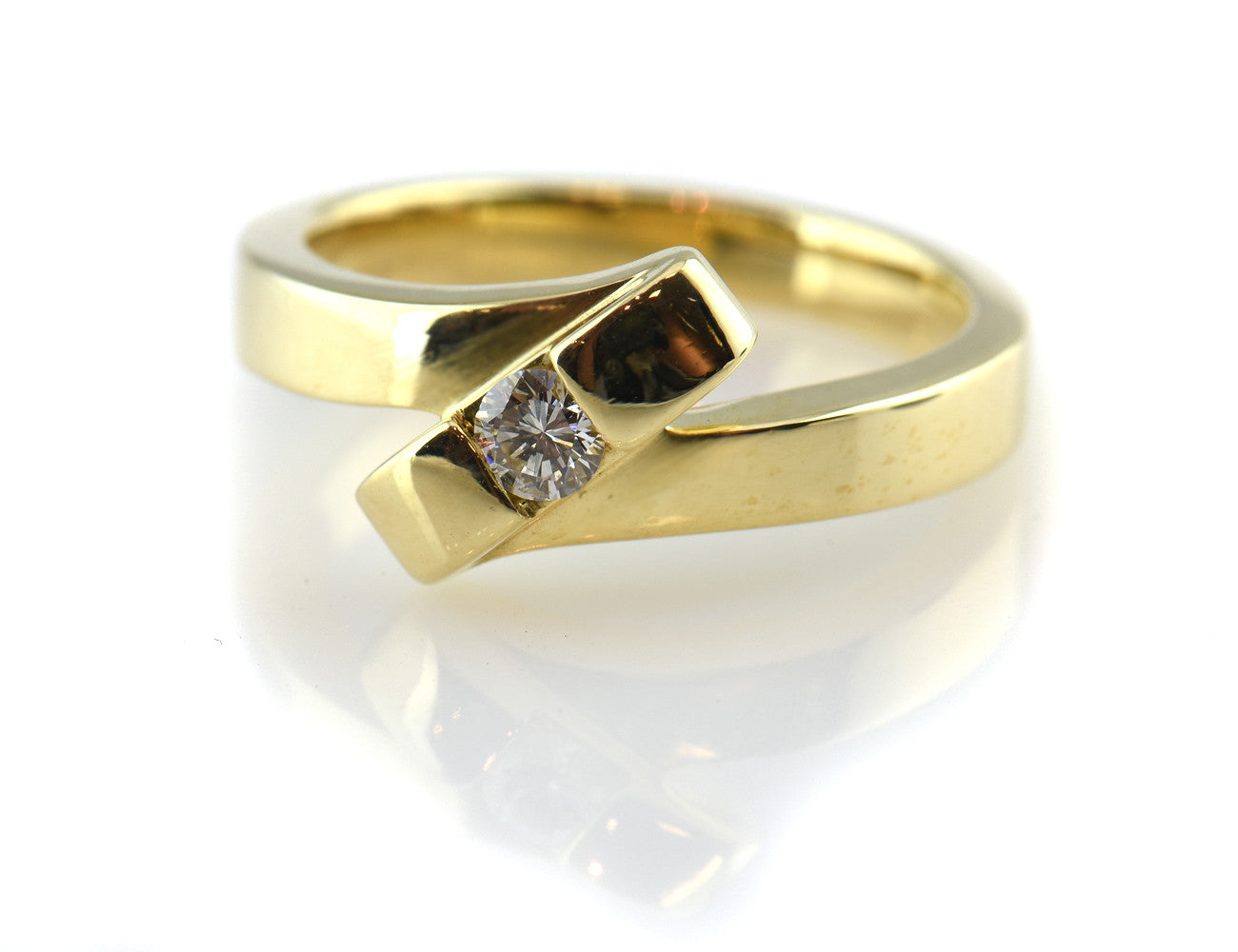 Diamant Ring 585 14 K Gelbgold Brillant 0,15 ct