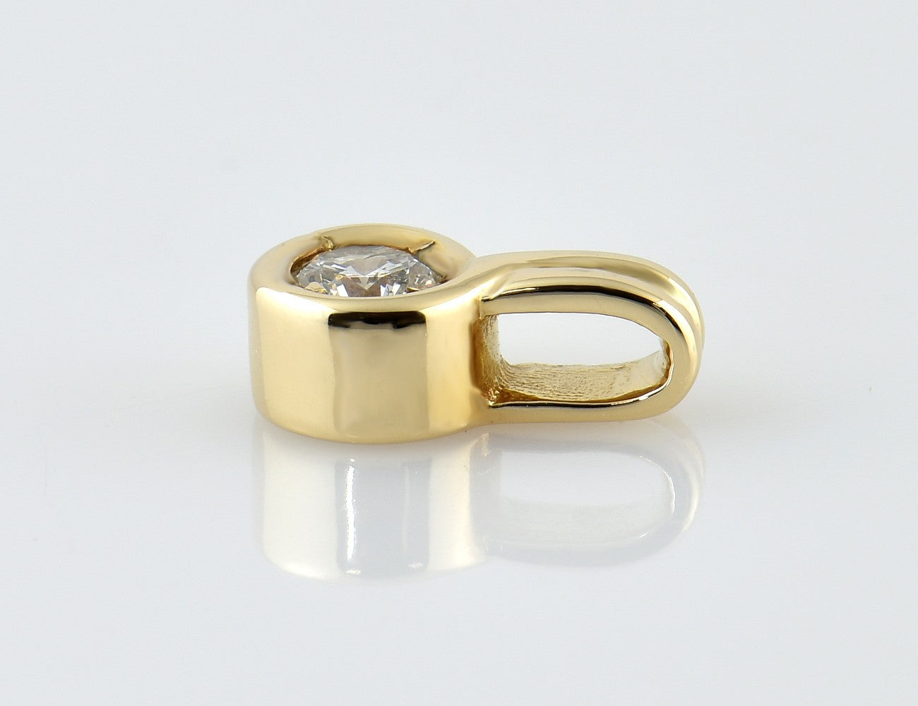 Solitär Anhänger Diamant 585/000 14 K Gelbgold Brillant 0,17 ct