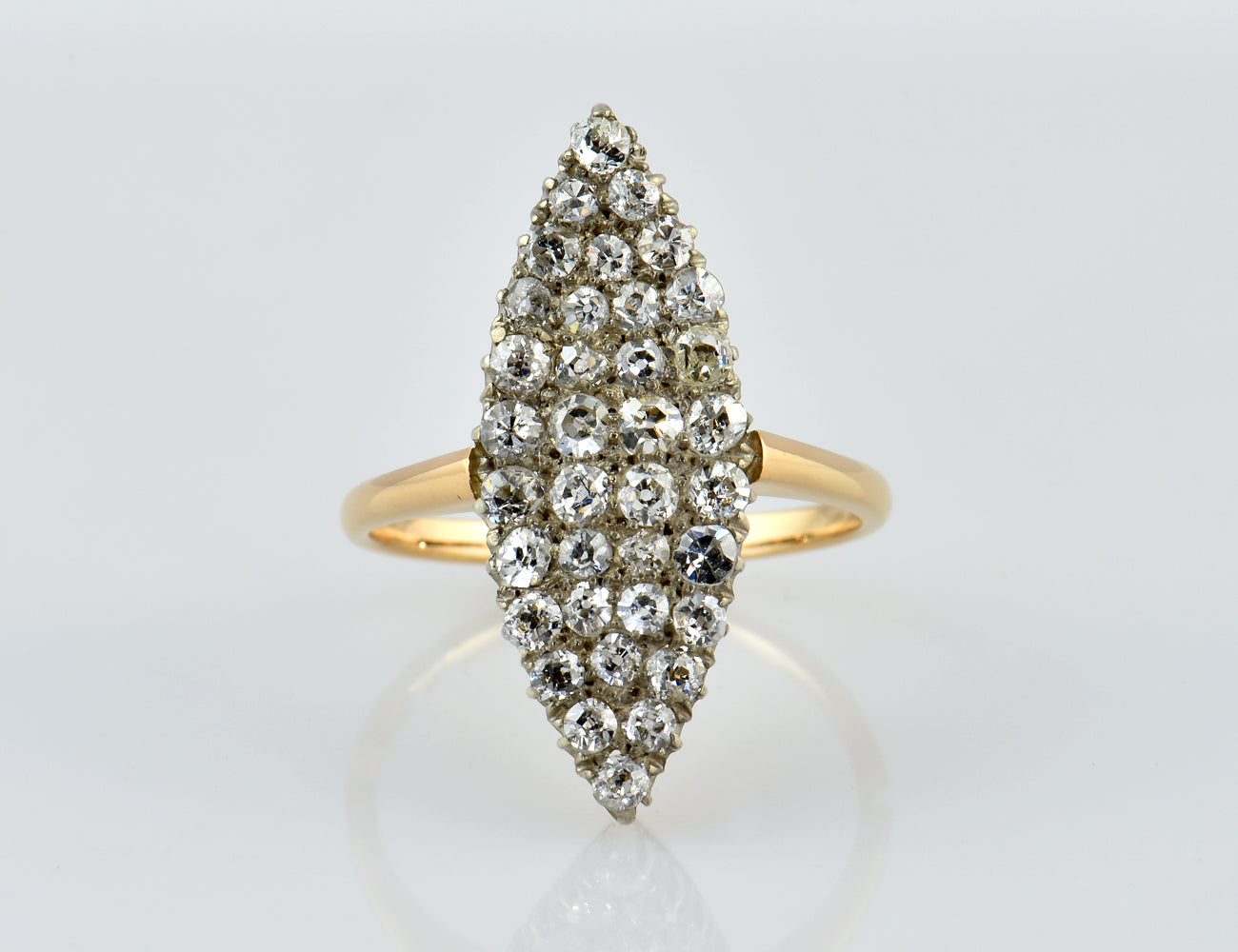 Diamant Ring 585/000 14 K Gelbgold 35 Diamanten zus. 1,50 ct