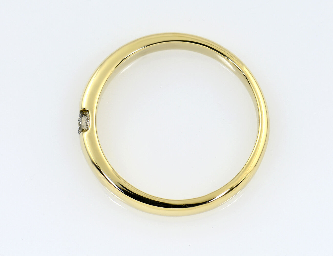 Solitär Diamant Ring 585/000 14 K Gelbgold Brillant 0,06 ct