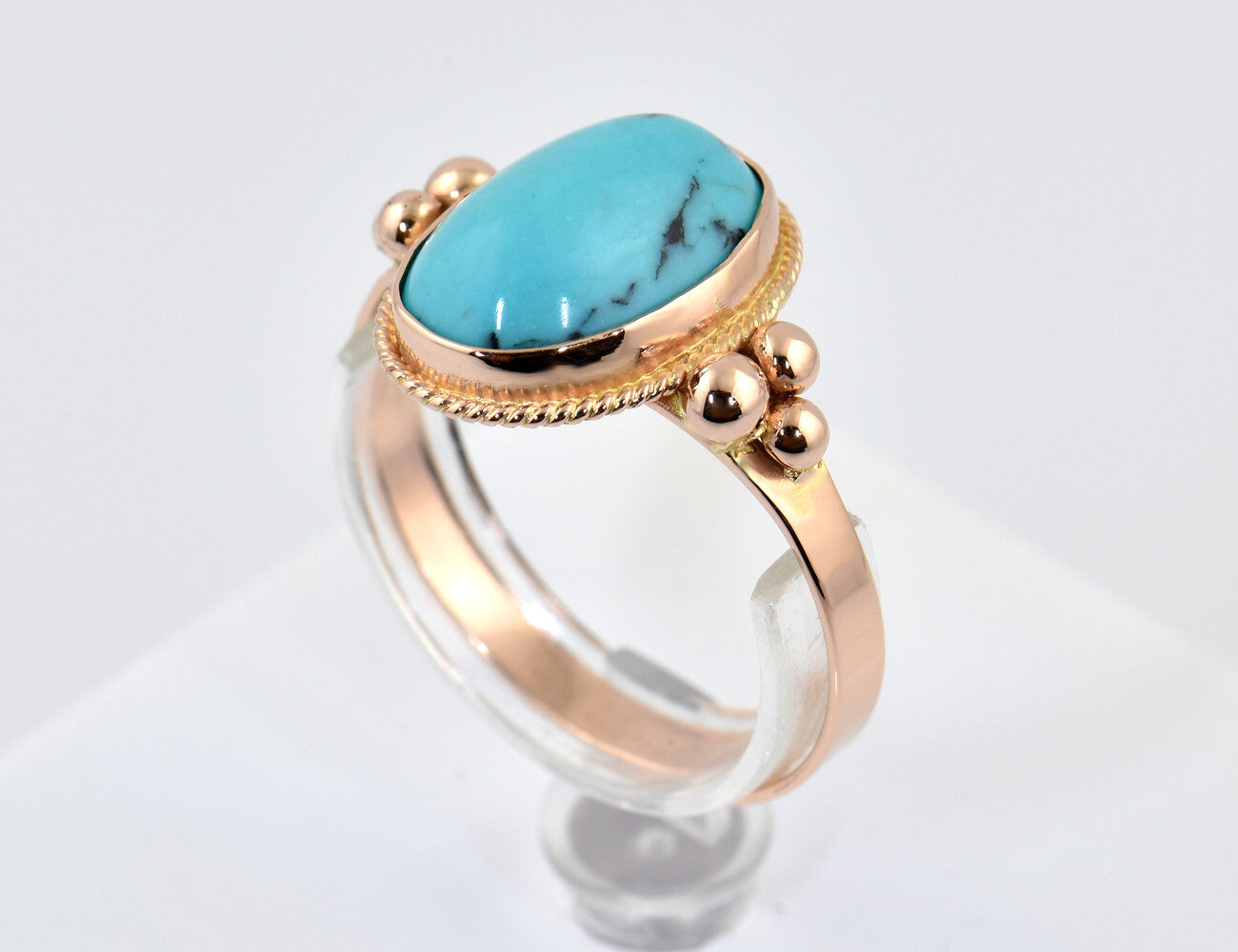Ring Türkis 585/000 14 K Rotgold