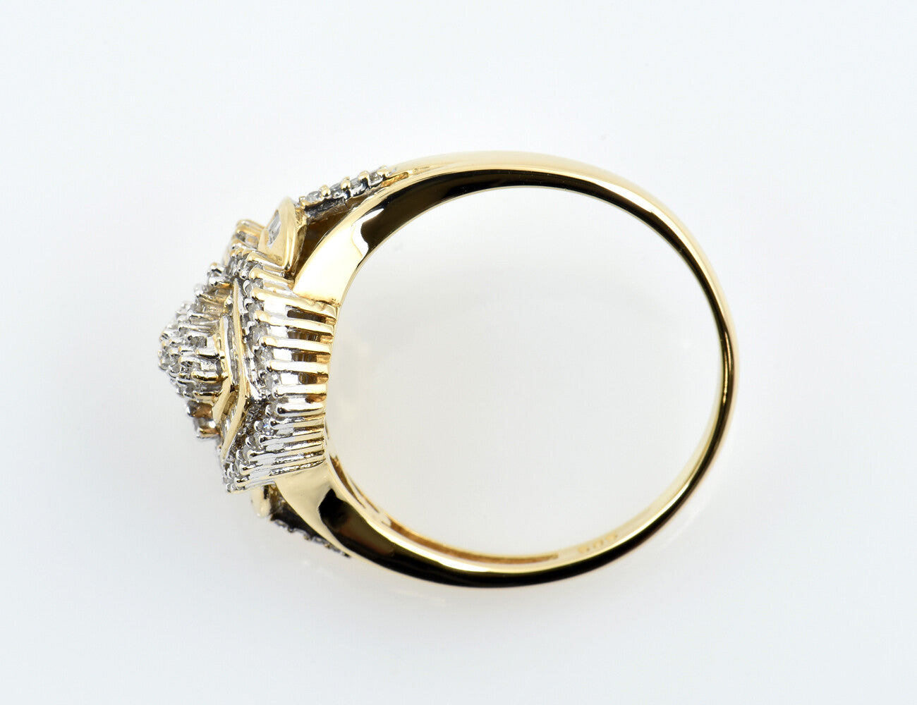 Diamant Ring 585/000 14 K Gelbgold 99 Diamanten zus. 1,00 ct