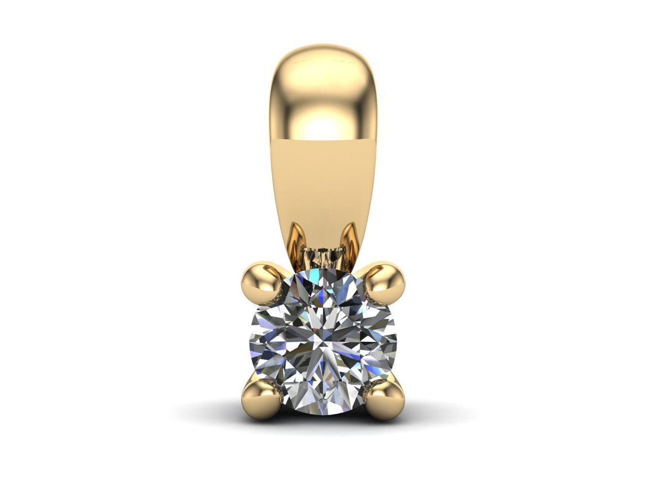 Diamant Solitär Anhänger 585/000 14 K Gelbgold 1 Brillant  0,10 ct