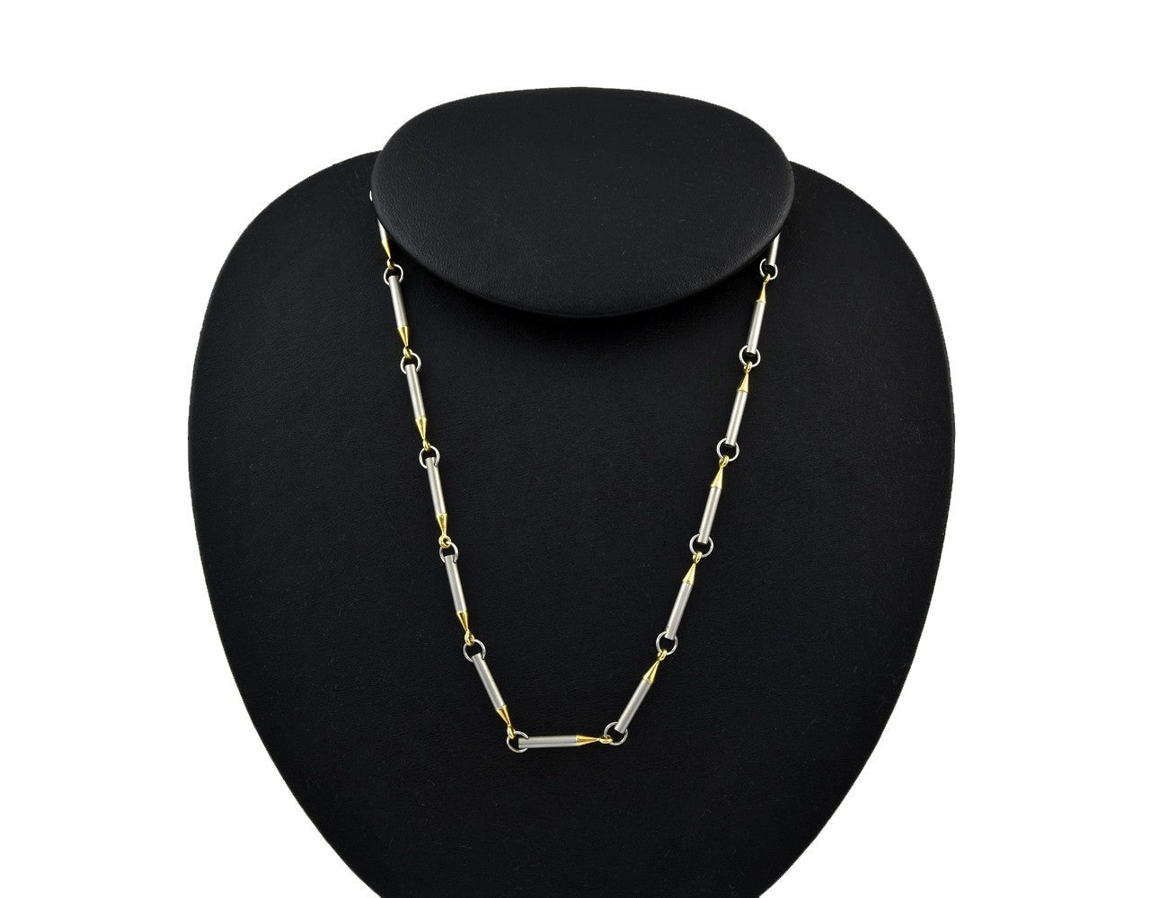 Kette 42 cm 950 Platin und 750/000 18 K Gelbgold