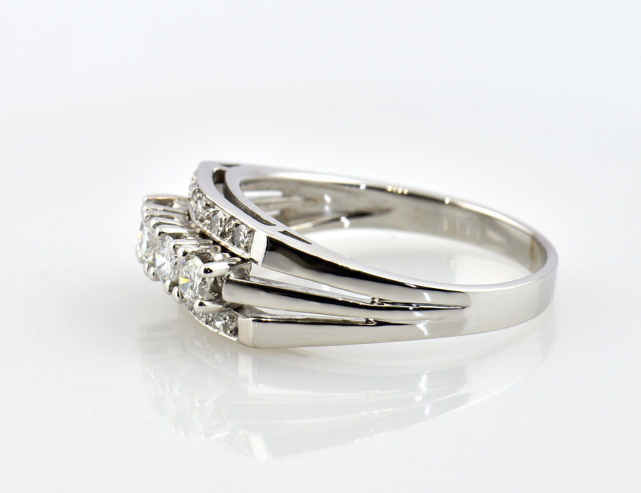 Diamant Ring 585/000 14 K Weißgold 14 Diamanten zus. 0,50 ct