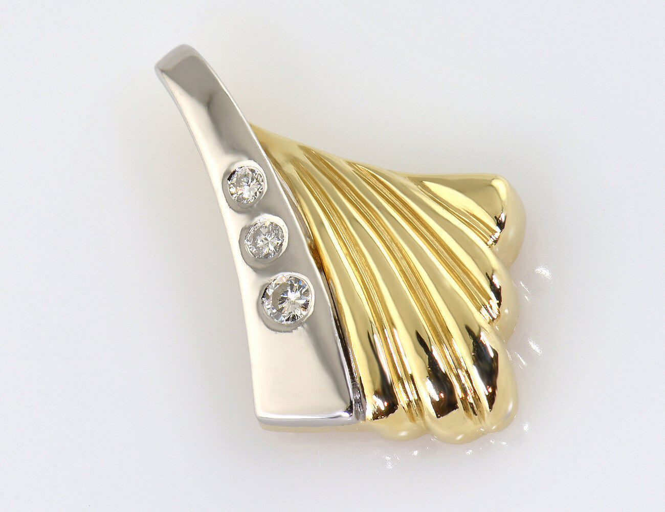 Anhänger Diamant 585 14 K Gelbgold 3 Brillanten zus. 0,08 ct