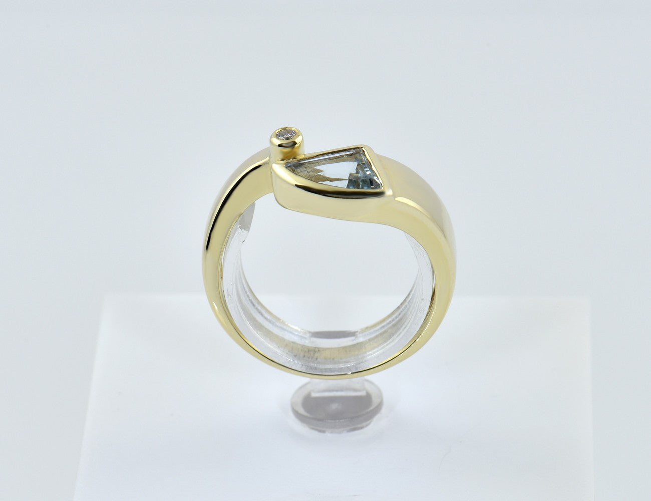 Ring Topas Diamant 585/000 14 K Gelbgold, 1 Brillant 0,03 ct