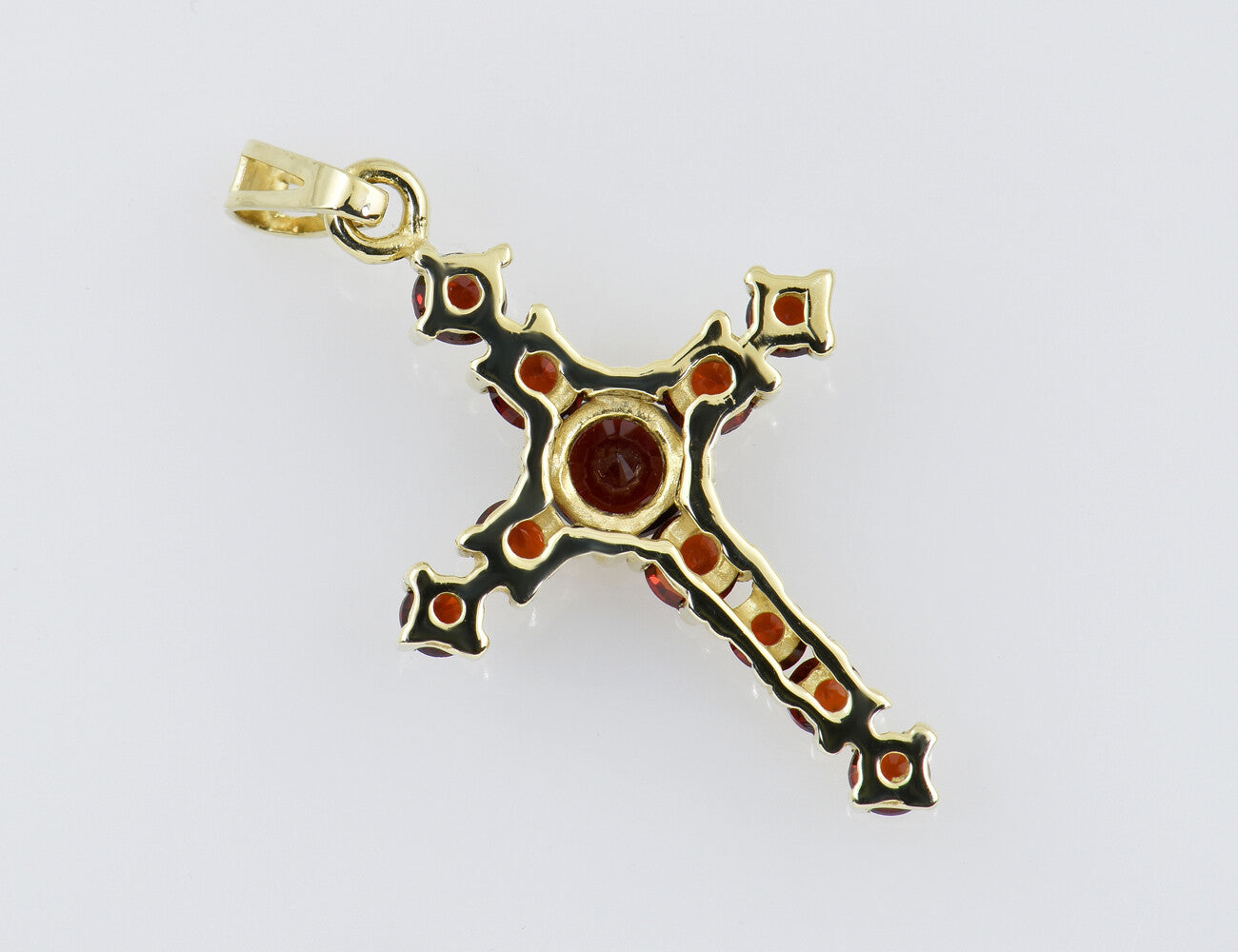 Anhänger Granat Kreuz 333/000 8 K Gelbgold