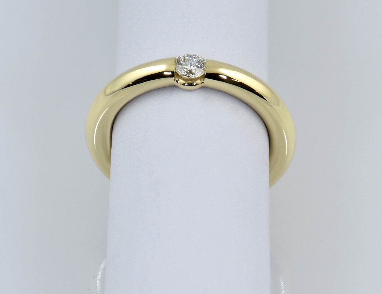 Diamant Solitär Ring 585/000 14 K Gelbgold Brillant 0,16 ct