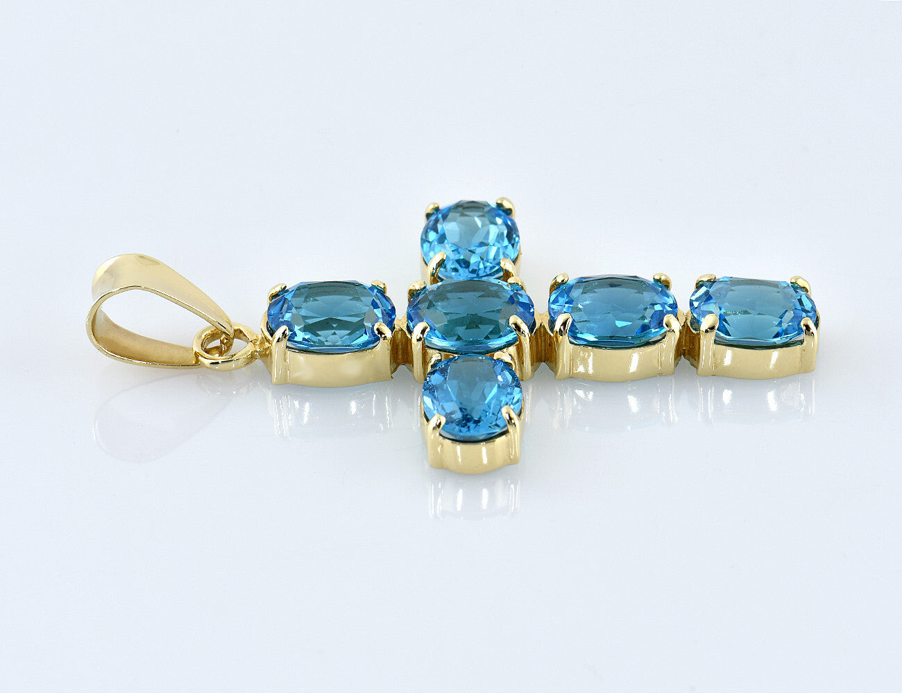 Anhänger Kreuz Topas 585/000 14 K Gelbgold