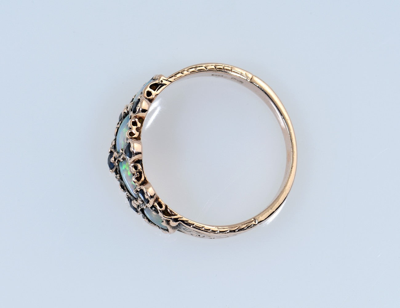 Ring Opal Saphir 375/000 9 K Rotgold