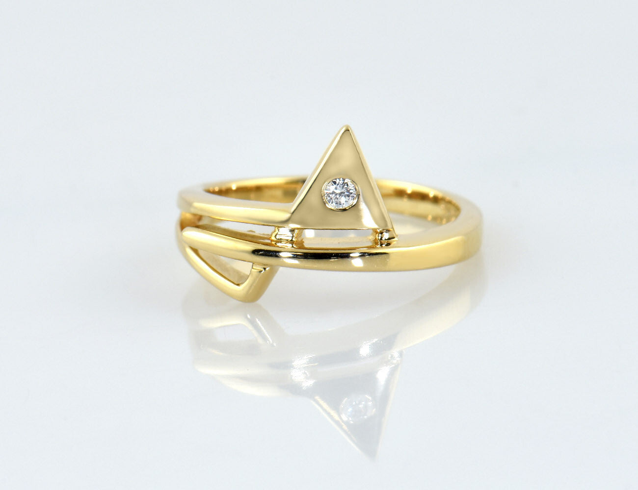 Diamant Ring 585/000 14 K Gelbgold  Brillant 0,02 ct